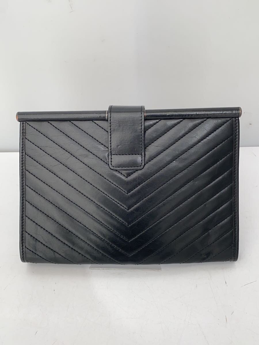 Pochette Yves Saint Laurent YSL in pelle punto V nera usata