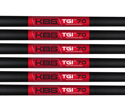 Set of 6 KBS TGI Tour Graphite Iron Shafts Regular Plus Flex 70g 41'' .370