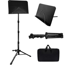 HOLANHING 70IN Sheet Music Stand, Tall Stand for 33-70IN-B, Black