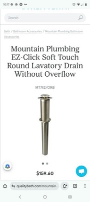 Mountain PlumbingEZ-Click Soft Touch Round Lavatory Drain without Overflow