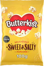- SWEET & SALTY Popcorn 100G - 150 Calories per Serving - Gluten Free, No Artifi