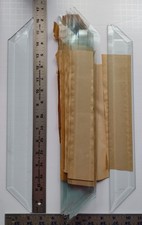 10 Large Bevels for Stained Glass 16 1/2" X 2 1/2" Trapezoid Double Corner
