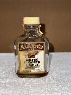 Vintage Allen's Coffee Flavored Brandy Mini 100 ML Glass Liquor Bottle EMPTY