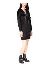 MICHAEL MICHAEL KORS Womens Black Unlined Up Pullover Sweater Dress PM