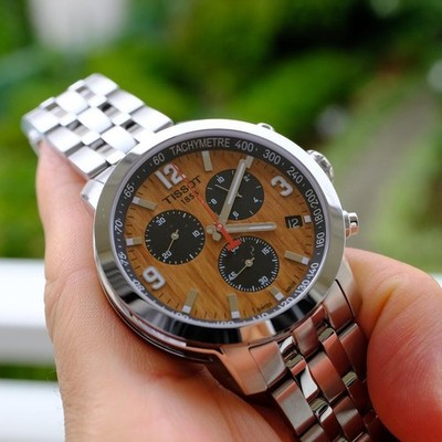 TISSOT PRC 200 Chronograph Quartz 42mm Brown Dial Stainless Steel Watch