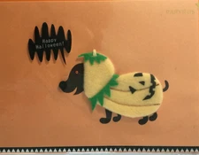 Papyrus- Halloween- Handmade- Dog In Pumpkin Costume- Fabric