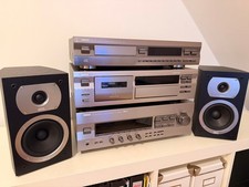 Yamaha Stereoanlage mit Receiver, CD-Player, Tape Deck + Boxen Heco Victa 201