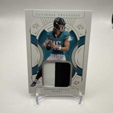 Trevor Lawrence 2025 Panini National Treasures #TP-TLE Treasured Patch /25