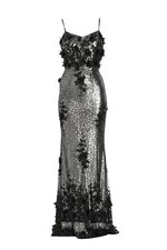 NEW, Dress the Population Giovanna Floral Appliqu Sequin Gown SZ M MD1600