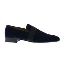 Pastori by Di Bianco Galba Velvet Mens Blue Loafers & Slip Ons Casual Shoes