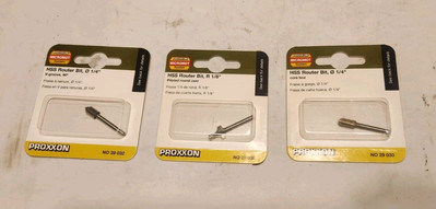 Lot of 3 PROXXON Micromot Rotary Tool Router Bits 1/8'' Shank Fit Dremel Hobby