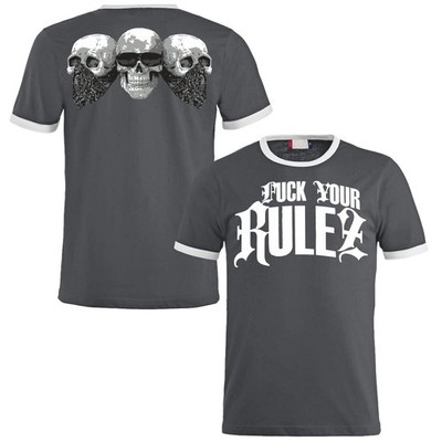 Herren TShirt Fuck your Rulez skull crew local anti hardcore rap redlight fck