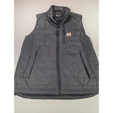 Carhartt Gilliam Vest Mens Medium Grey Relaxed Fit Quilted Insulated OV2286-M