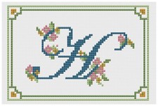 Kit Di Campionamento A Punto Croce - Florashell - Lettera Dell'Alfabeto H