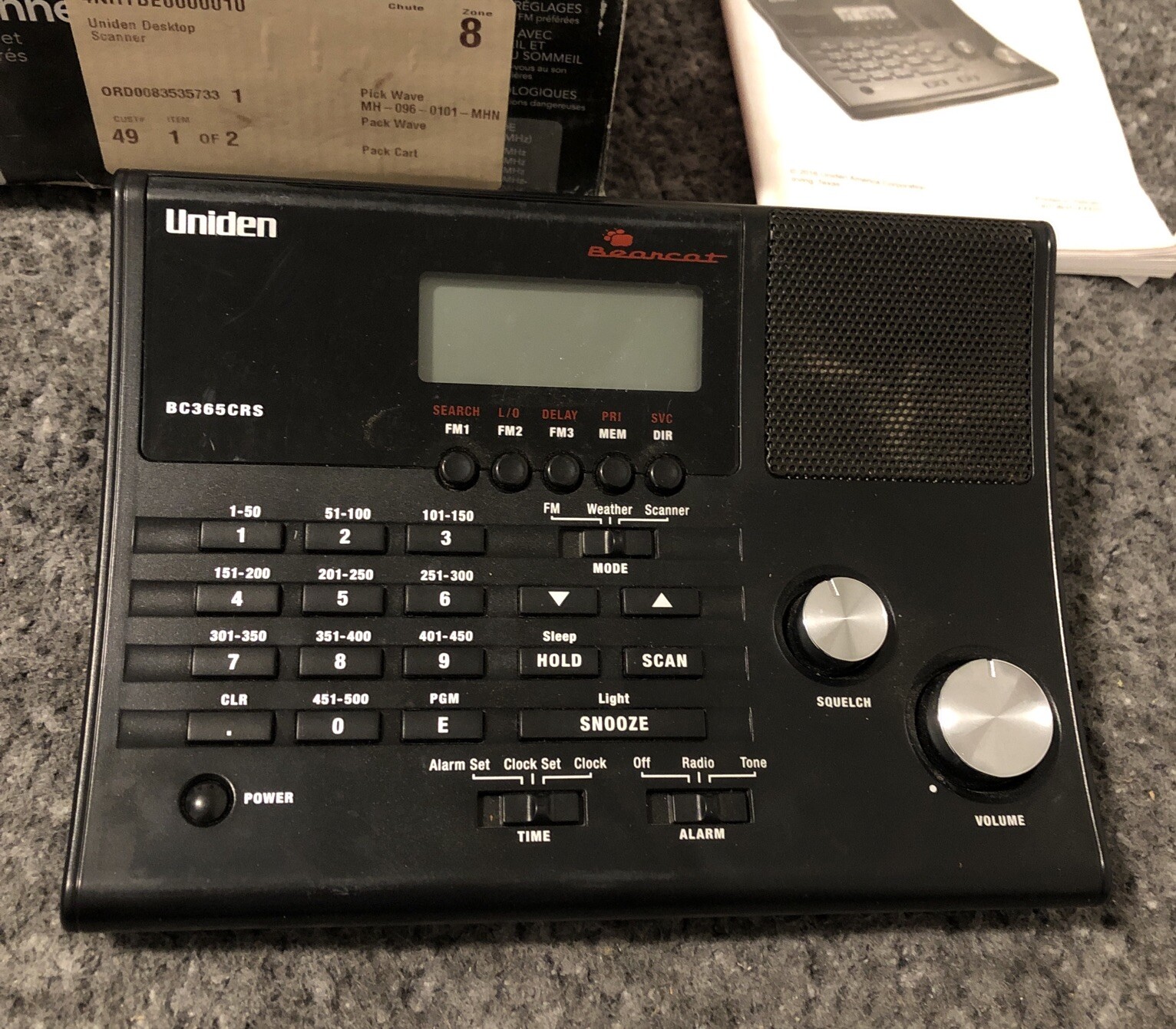 Uniden BC365CRS 500 Channel Alarm Clock Radio Scanner W/ Original