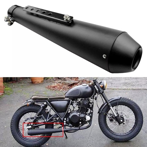 Universal Motorcycle Exhaust Megaphone Removable Silencers for Cafe Racer Black. - Picture 10 of 12