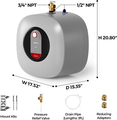 #ad FOGATTI Electric Mini Tank Water Heater Instant Hot Boiler 1440W 2.5 Gallon $79.19