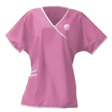 NFL Pittsburgh Steelers Small Wrap PINK Work Uniform Scrub Top Nurse Hospital