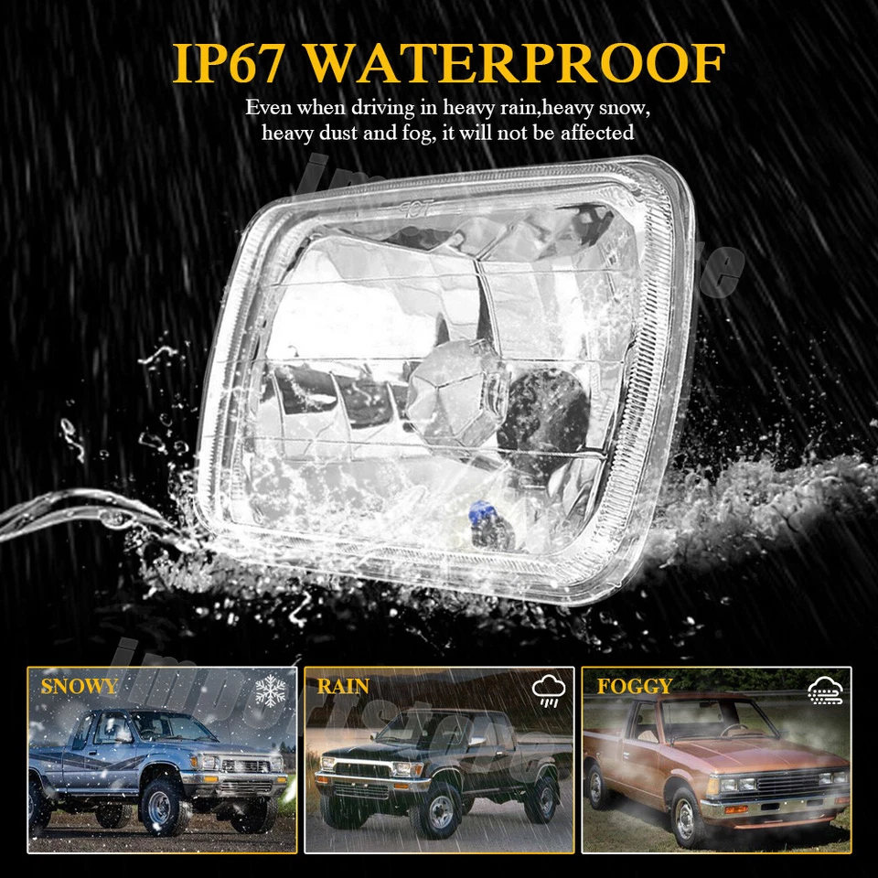 set of 2 7x6 5x7 led Headlights FIT Toyota Pickup 82-95 Tacoma 4Runner 1984-1991 - Image 4 of 4