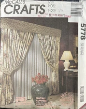 McCall's Home Decorating Home Center pattern 5778 Window Dressing ~ Drapes Shade