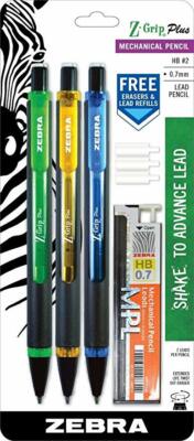 Zebra Z-Grip Plus Mechanical Pencil, 0.7mm Tip, w/ Bonus Refill