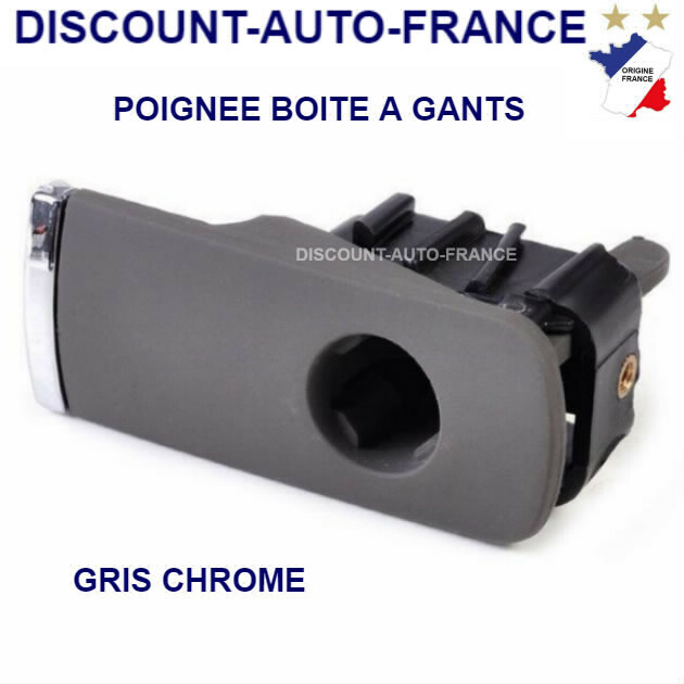 Poignée de boîte à gants pour Audi A4 B6 B7 finition chrome et ABS gris injecté 8E1857131
