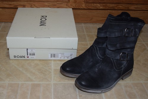 Bed Stu Womens Boots 8.5 Black Roan Lola Slouchy Distressed burnished Moto nwb