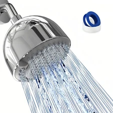 FEELSO High Pressure Shower Head, Fixed Rain Showerhead Stainless Steel Ball