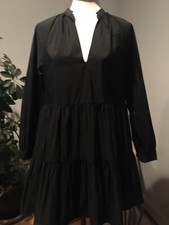 Zara Size S Woman’s Black Casual Mini Tiered Babydoll Dress Excellent Condition