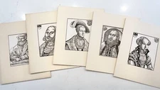 Nice Lot Of Lucas Cranach Designed Woodcut Prints Portraits Of Various Figures