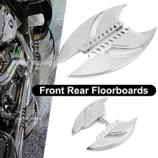 Chrome Front & Rear Floorboard Foot Peg Set For Harley Touring Street Road Glide