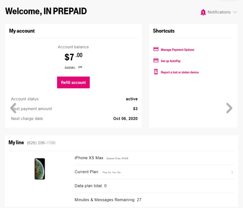 T-Mobile $3/Month Pay As You Go Plan+Sim Card with Talk,Text ($0.1/call or text) - Image 3 of 4