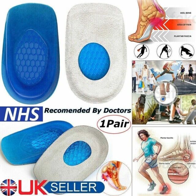 Silicone Heel Support Shoe Pad Gel Orthotic Plantar Care Insert Insoles Cushions