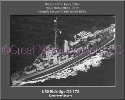 USS Eldridge DE 173 Personalized Canvas Ship Photo Print Navy Veteran Gift