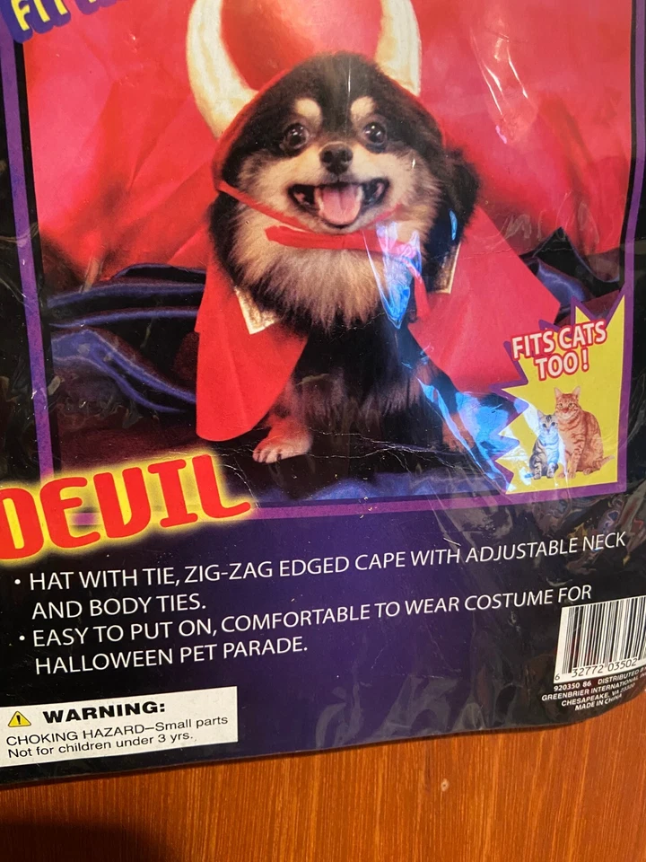 Disfraz de Diablo para Perrito Ajustable - Se adapta a la mayoría de los perros/gatos *NUEVO* cc1 Foto 3 de 4