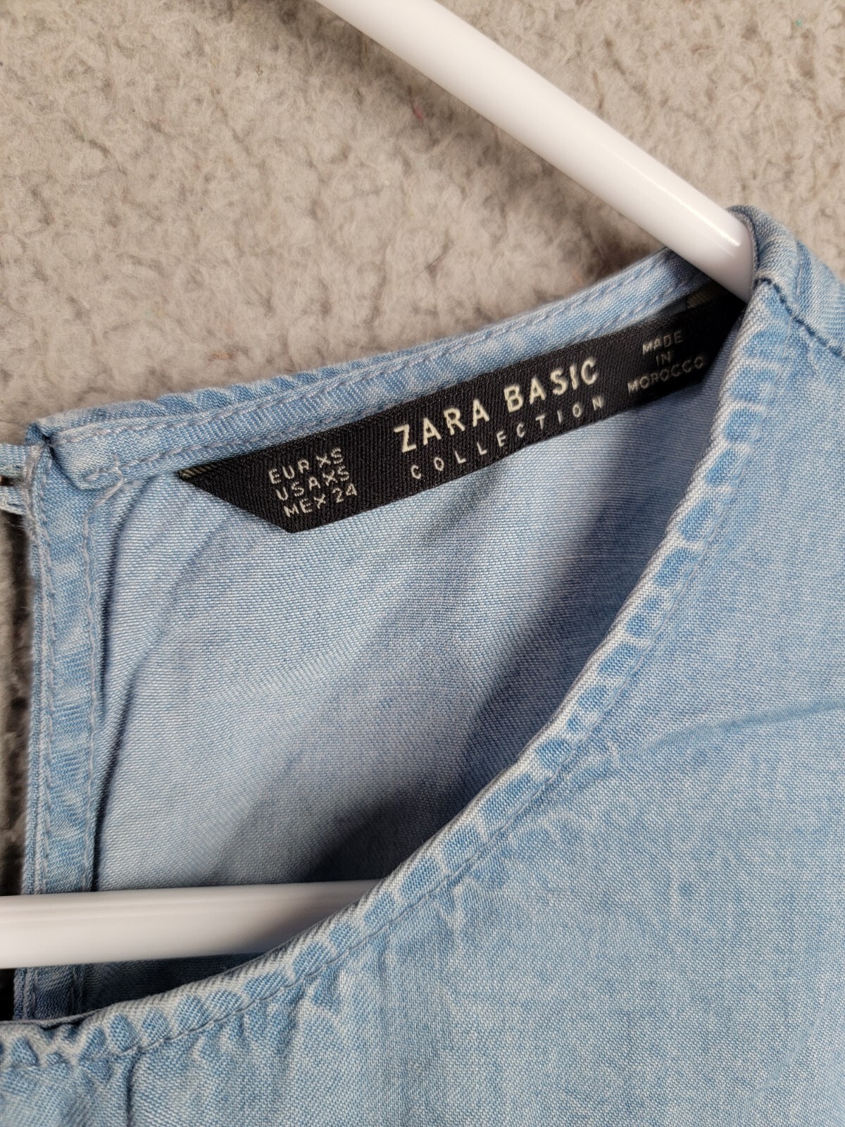 Zara Basic Collection Chambray Cold Shoulder Romp… - image 5