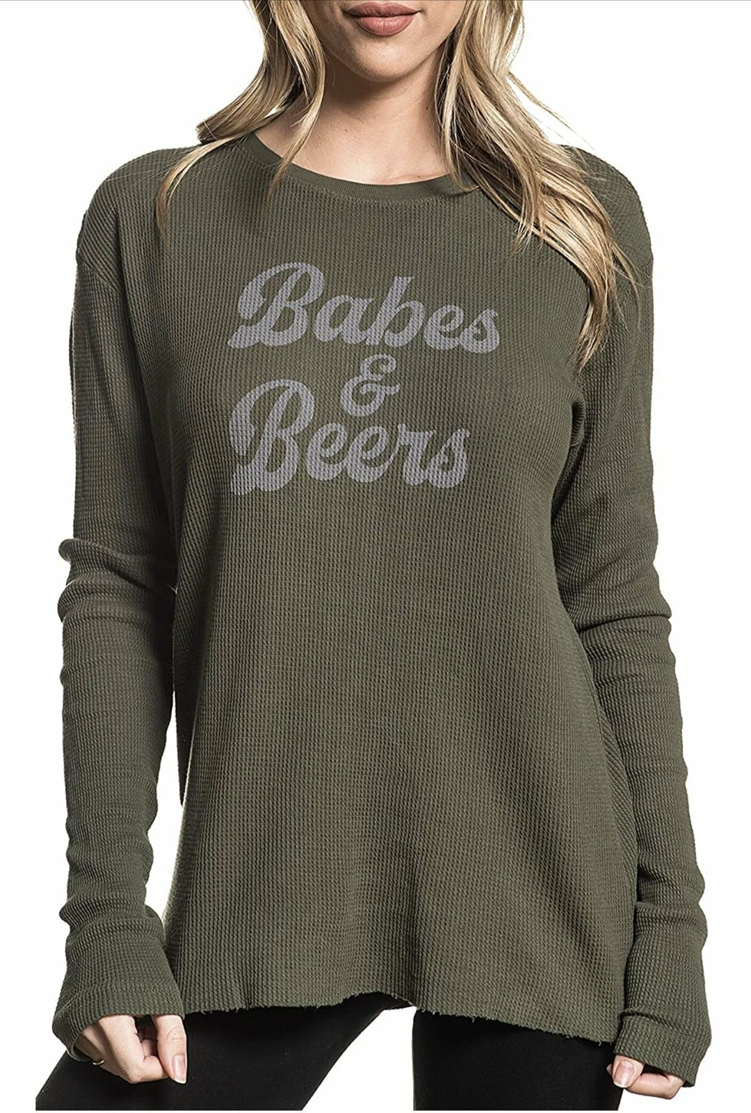 Chillionaire by Affliction Women's Thermal Shirt BABES Green