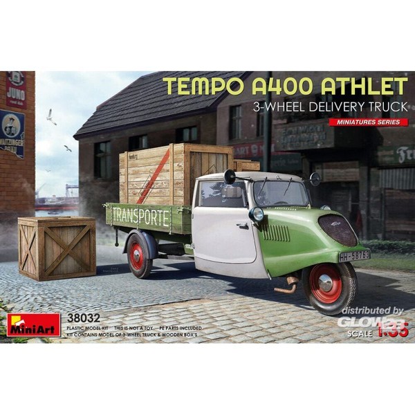 Tempo A400 Athlet 3-Rad Lieferwagen 1:35 Plastik Modellbausatz Miniart-image
