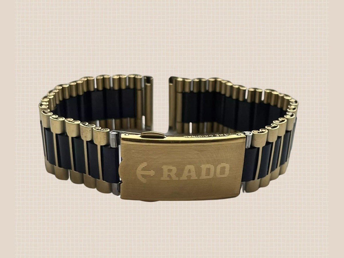 18mm Two-Tone Black & Gold Watch Strap for RADO Diastar