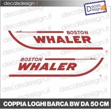 Coppia Adesivi imbarcazione BARCA BOSTON WHALER LOGI DA 50 CM.