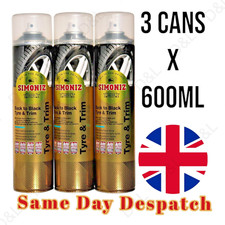 Simoniz Back to Black Tyre Shine Gloss Finish Dressing Tyre Trim 3 x 600ml