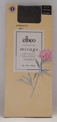VINTAGE ELBEO MIRAGE SHEER LIGHT SUPPORT TIGHTS FACTOR 6 32 -42  HIP ANTHRACITE