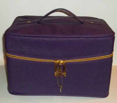 Joy Mangano Water Resist Fabric Purple Jewelry Kit Trio Jewelry Box Set