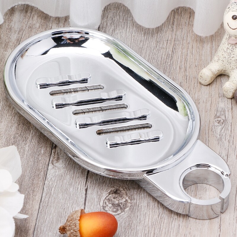 Clipon Soap Dish Tray Holder Shower Rail Slide Soap Plates Smooth