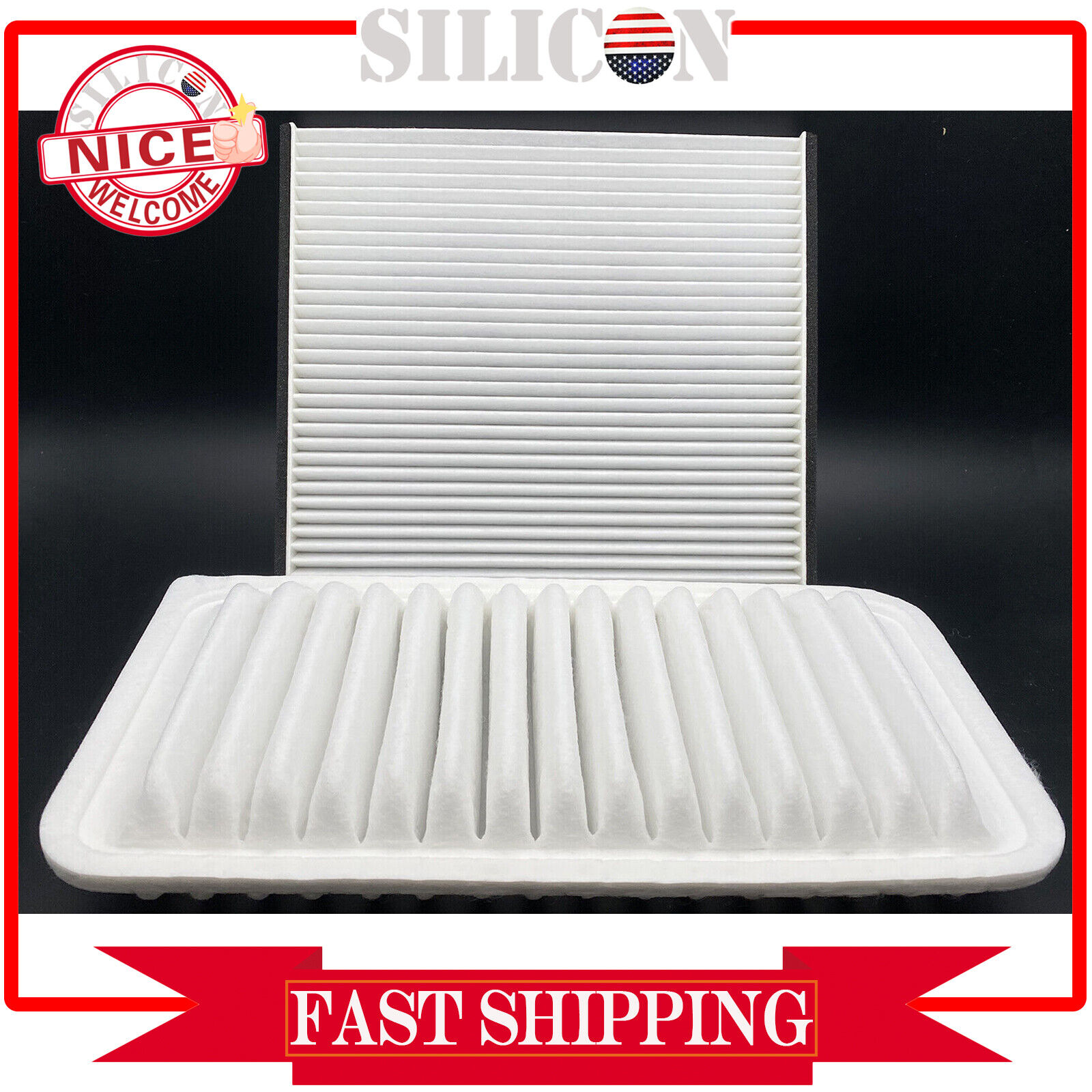 Cabin Air and Air filter Combo Set Fits For 2003-2008 Toyota Corolla 1.8L Engine