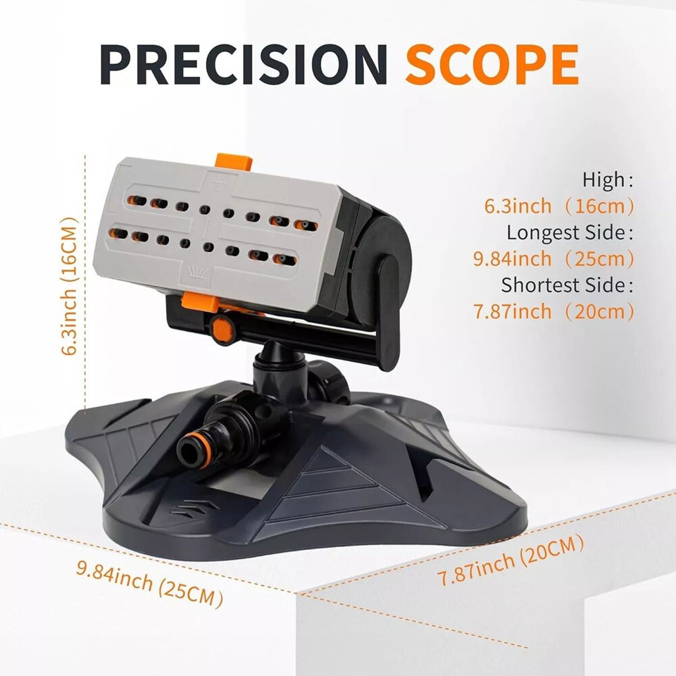 Mini Turbo Oscillating Sprinkler Garden Sprinkler Large Base Adjustable ...