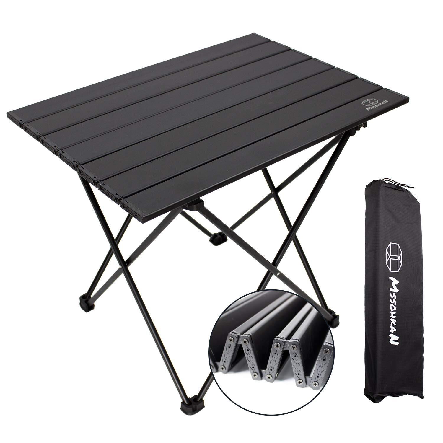 Camping Table Folding Portable Camp Side Table Aluminum Lightweight Carry Bag...