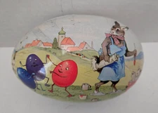 Vintage Echt Erzgebirge German Paper Mache Easter Egg 6"