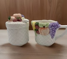Papel Freelance Ceramic Fruit Creamer Sugar With Spoon & Lid
