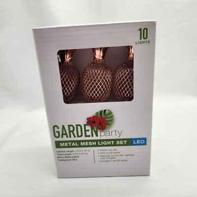 Pineapple Metal Mesh LED String Light Set 10 Lights Copper Colored  Home  Decor